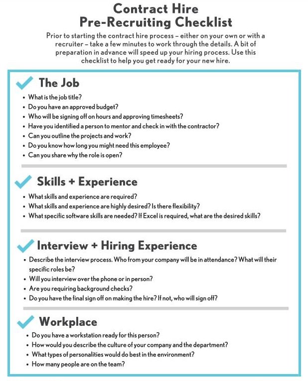 contract hiring checklist